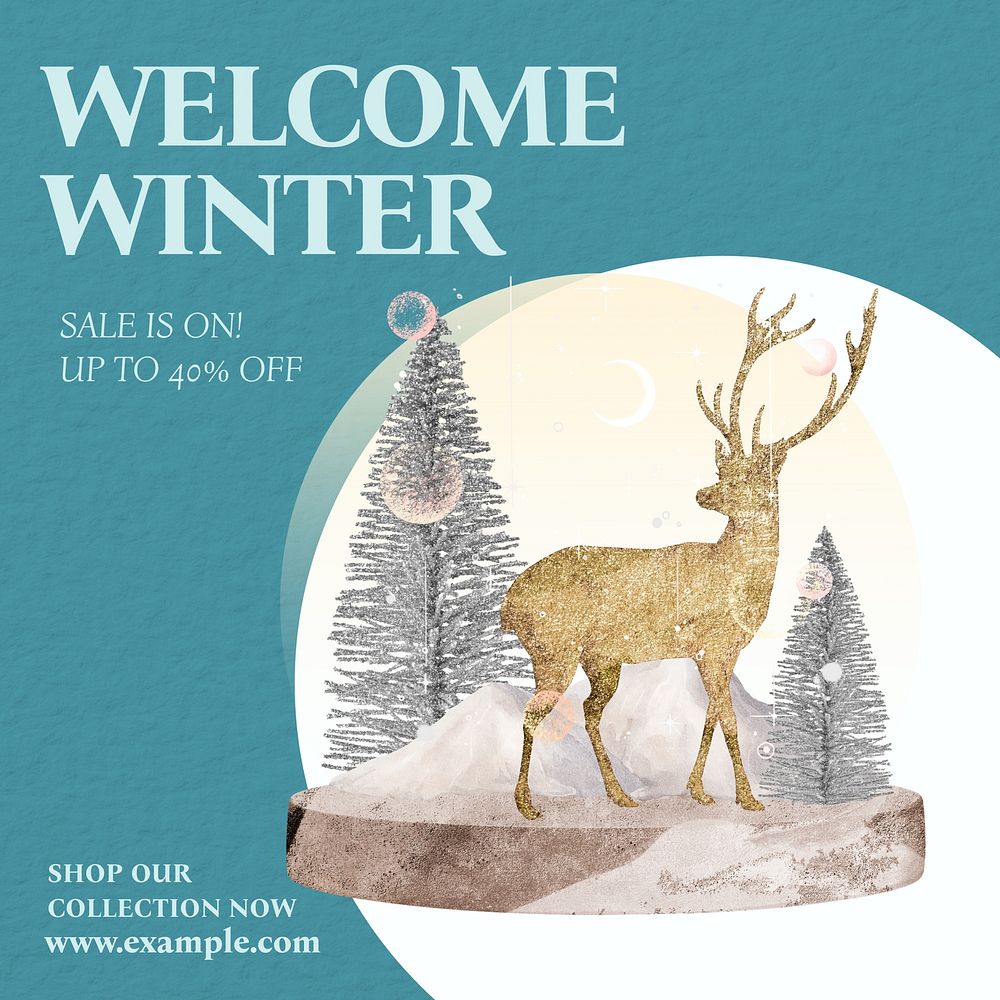 Welcome winter sale  Instagram post template