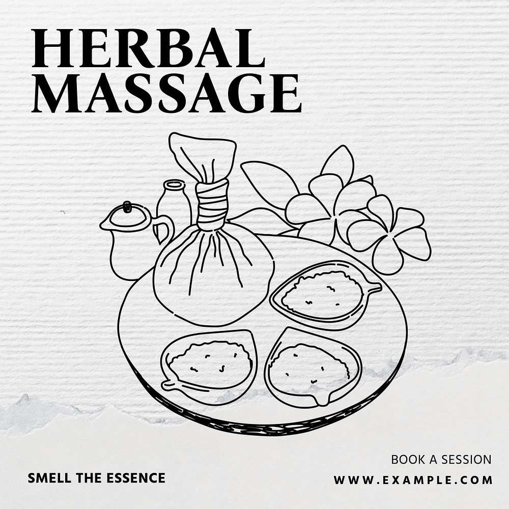 Herbal massage Facebook post template