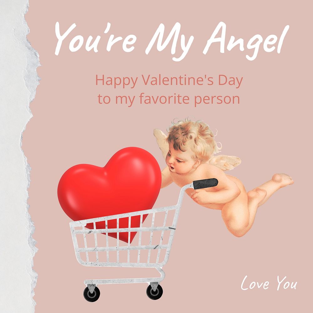 Valentine's day Instagram post template, editable text