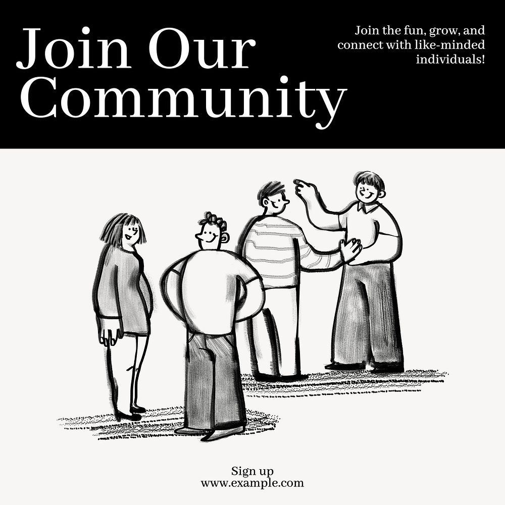 Join our community Instagram post template