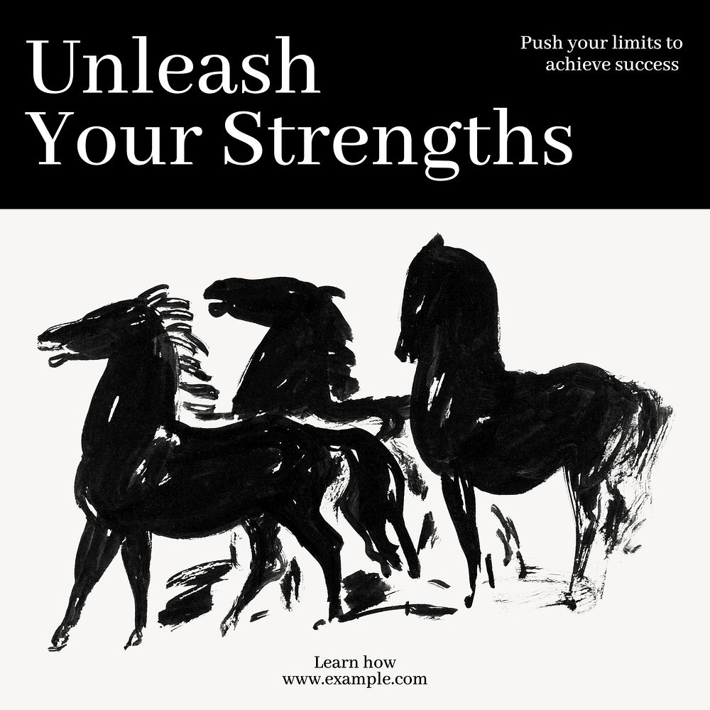 Unleash your strengths Instagram post template