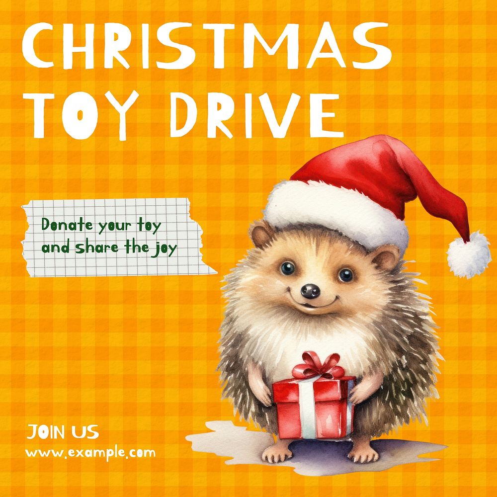 Christmas toy drive Instagram post template