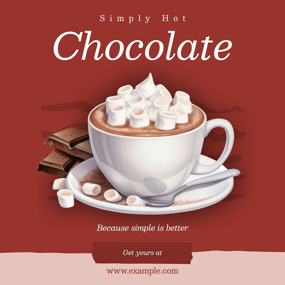 Hot chocolate Instagram post template