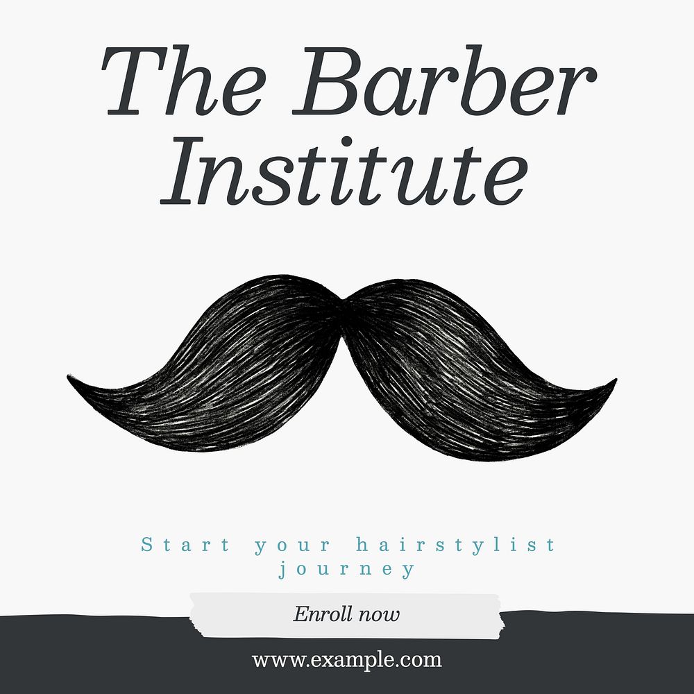 Barber institute Instagram post template