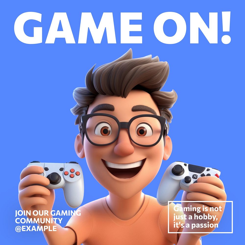 Video games Instagram post template, editable text