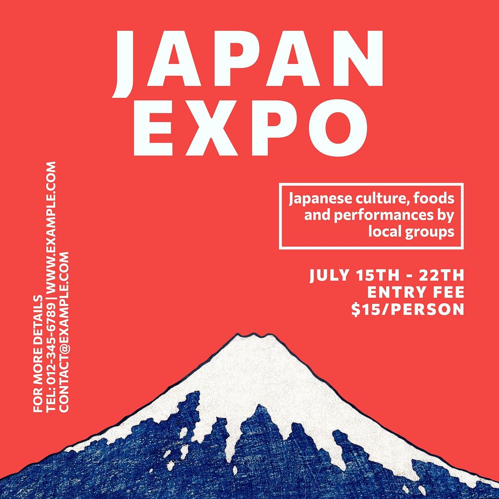 Japan Expo Instagram post template  design