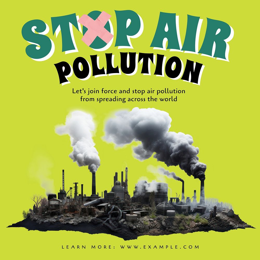 Stop air pollution Facebook post template