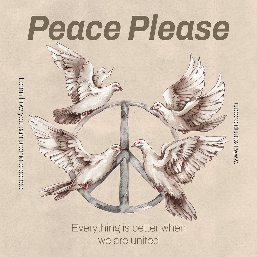 Peace please Instagram post template