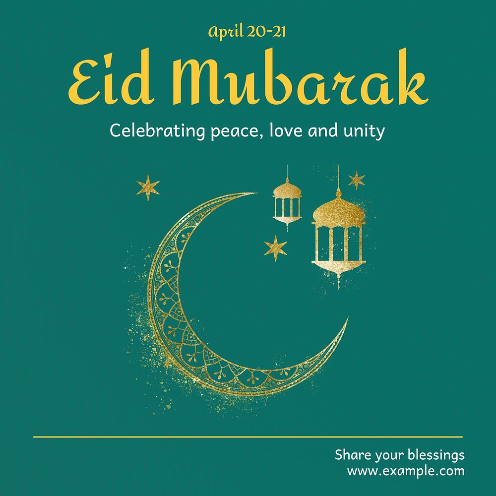 Eid Mubarak Instagram post template  