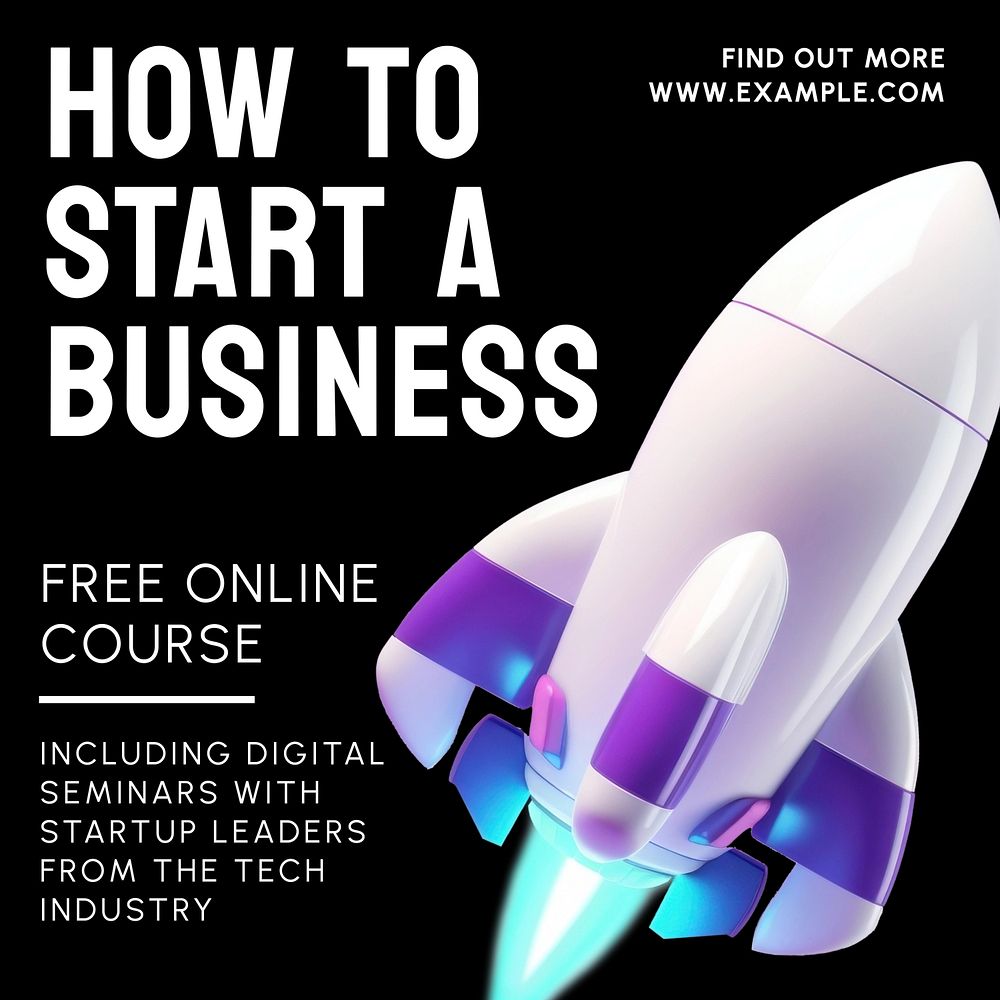 Business course tutorial Facebook post template