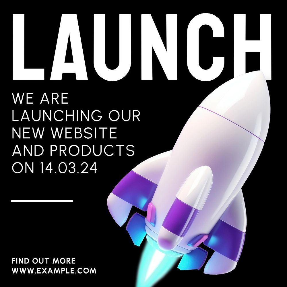 Business launch Facebook post template