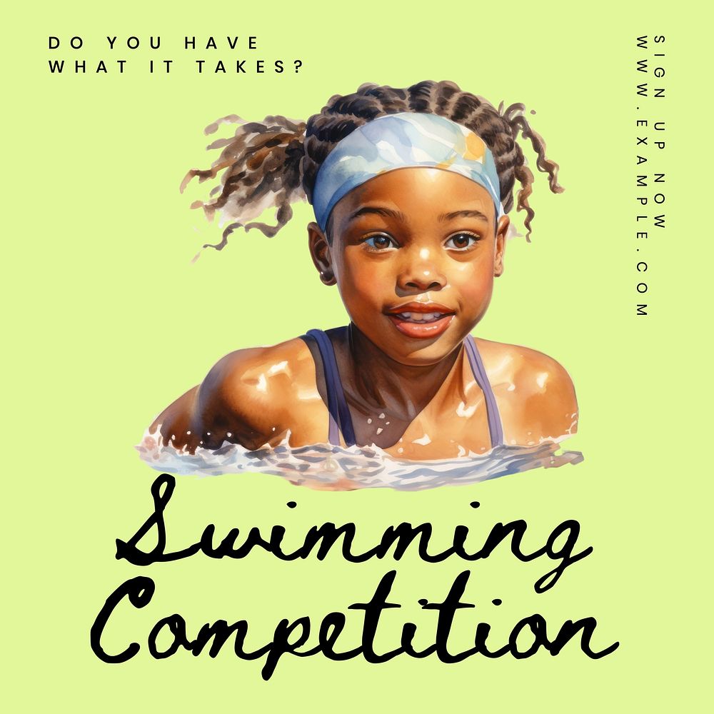 Swimming competition Instagram post template