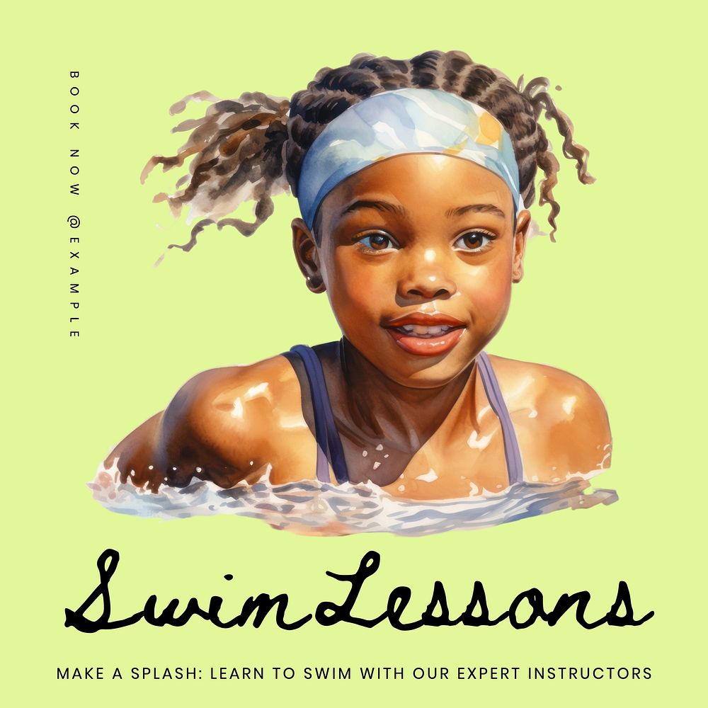 Swim lessons Instagram post template