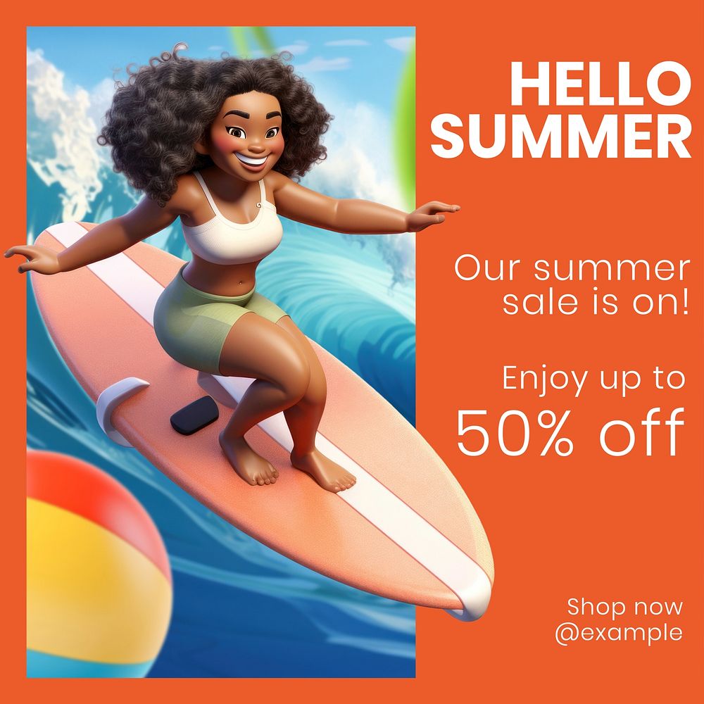 Summer sale Instagram post template  