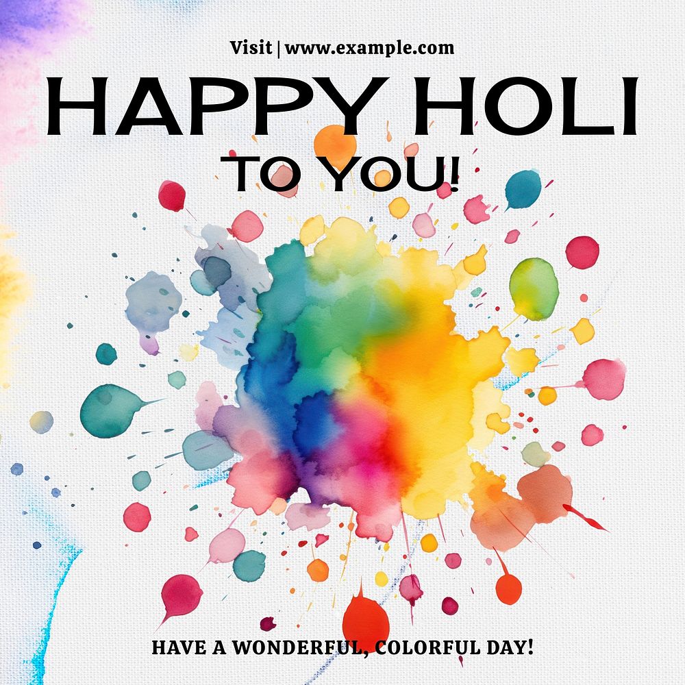Happy Holi festival Instagram post template