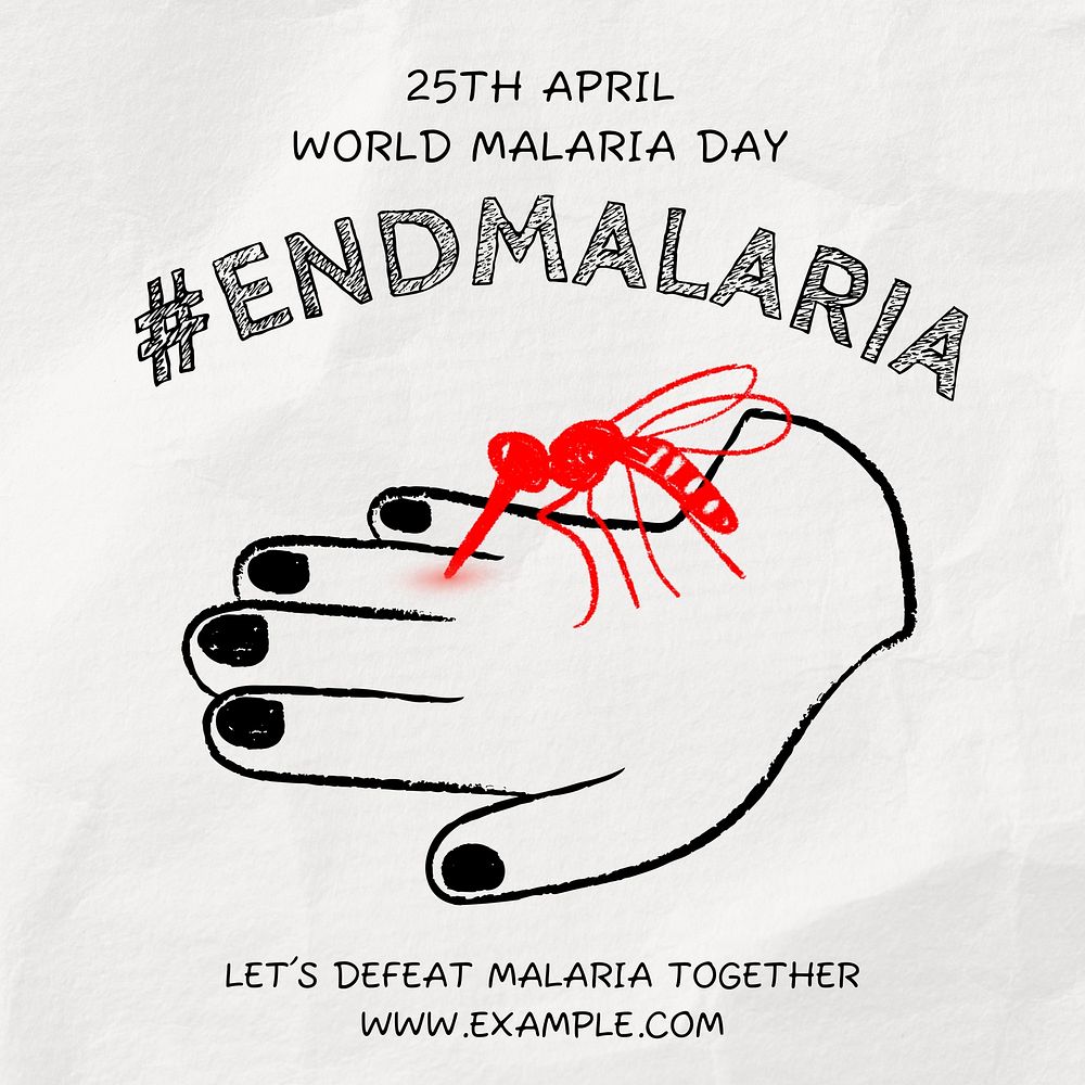 Malaria day Facebook post template