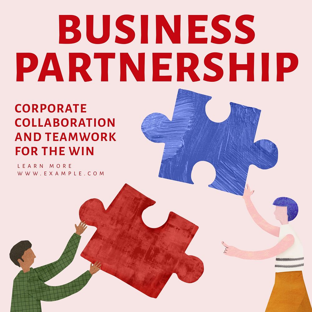 Business partnership Instagram post template  