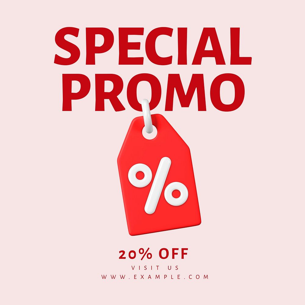 Special promo Instagram post template, editable text