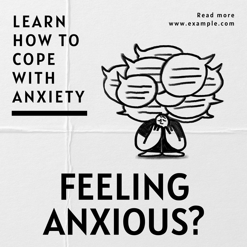 Mental health psychology Instagram post template  