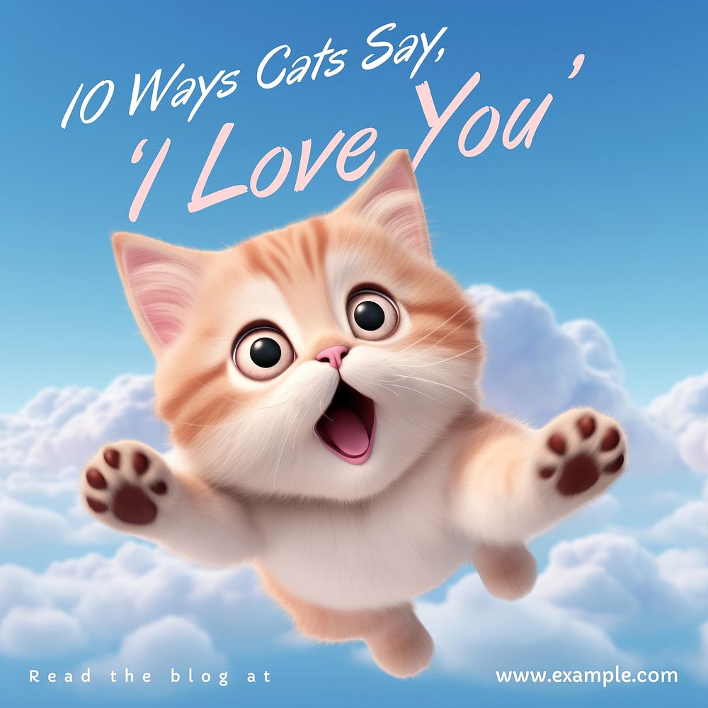 Cat lovers Instagram post template, editable text