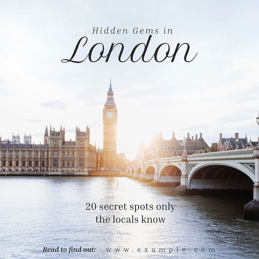 London travel Instagram post template  