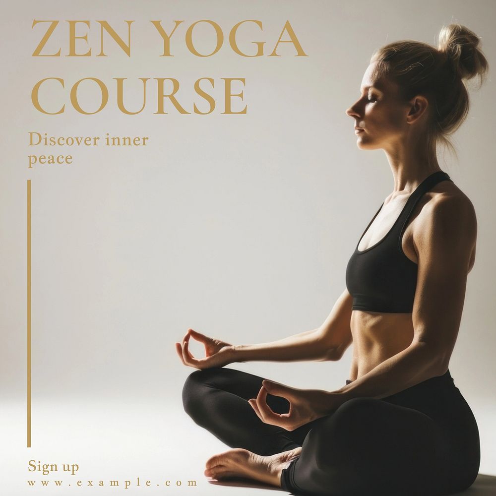 Zen yoga course Instagram post template
