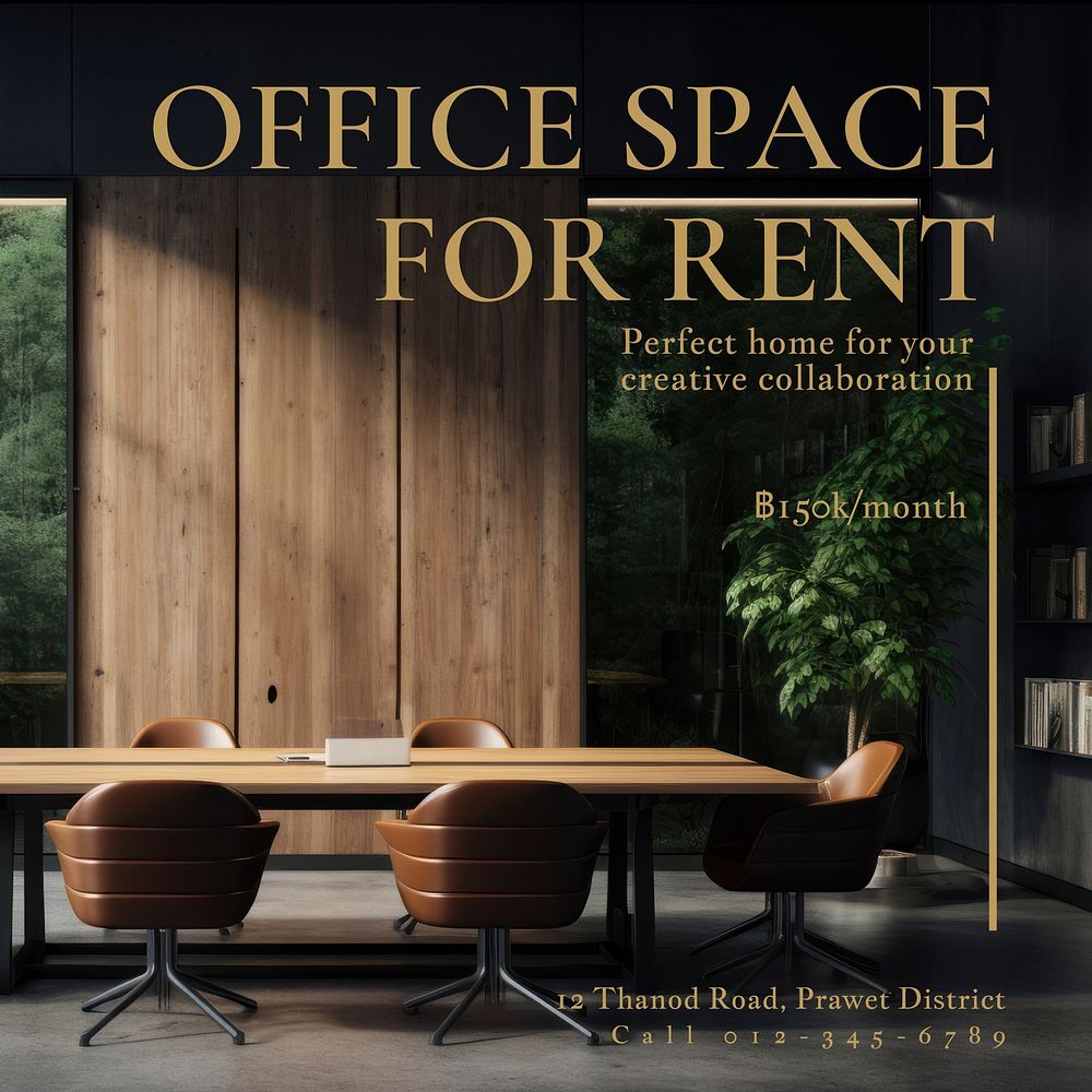 Office space rental Instagram post template