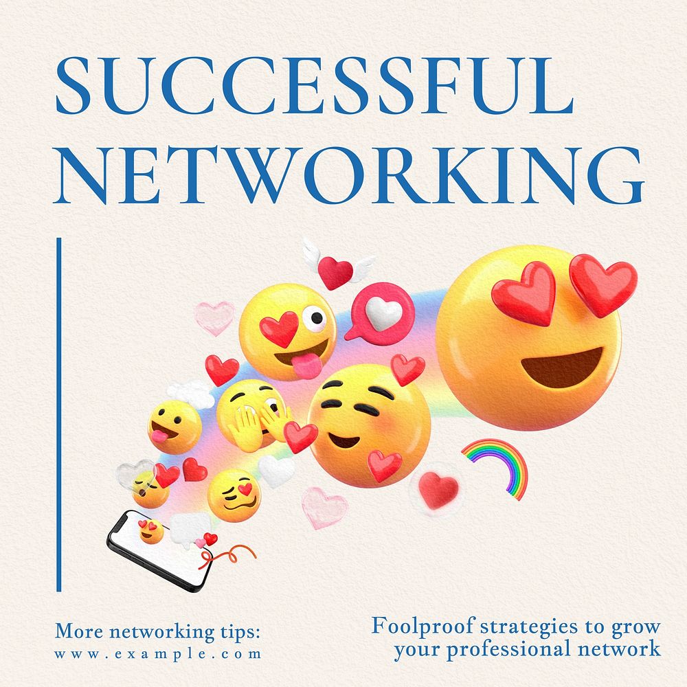 Successful networking Instagram post template