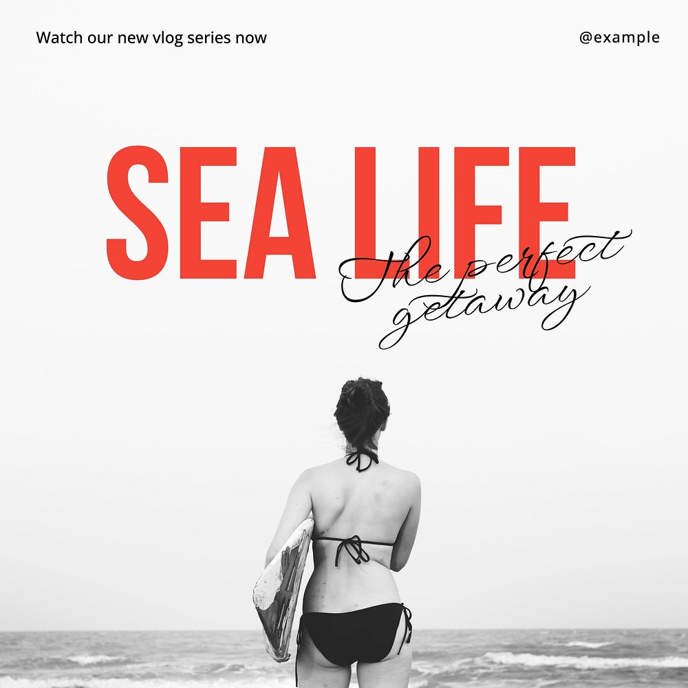 Sea & beach vlog Instagram post template