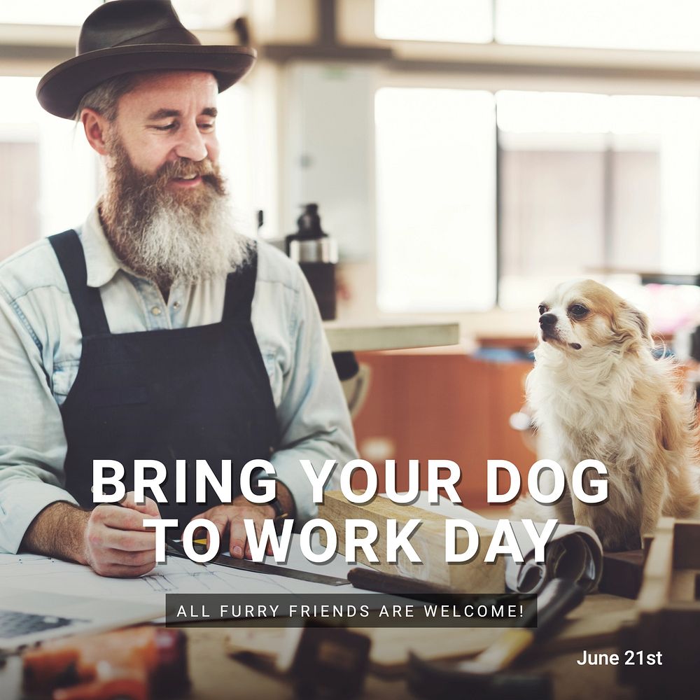 Bring your dog to work Instagram post template