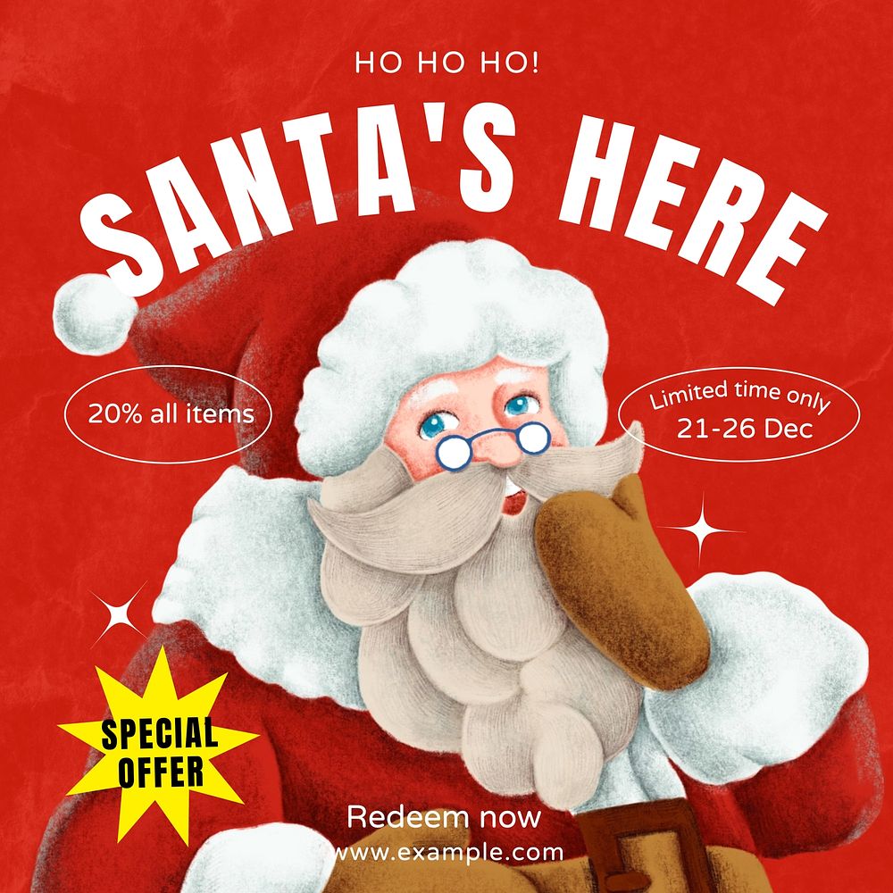 Santa's here Instagram post template