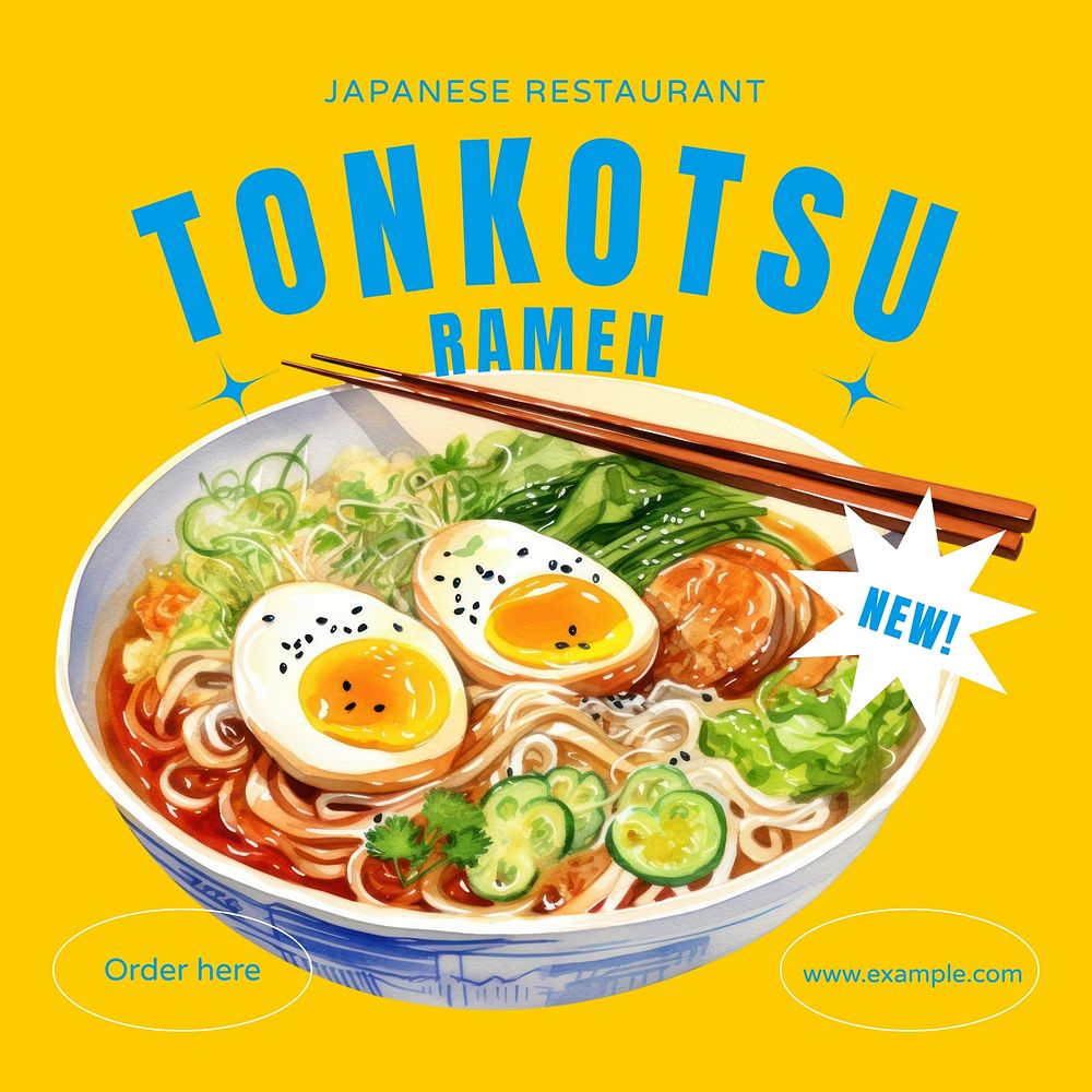 Ramen bar Facebook post template