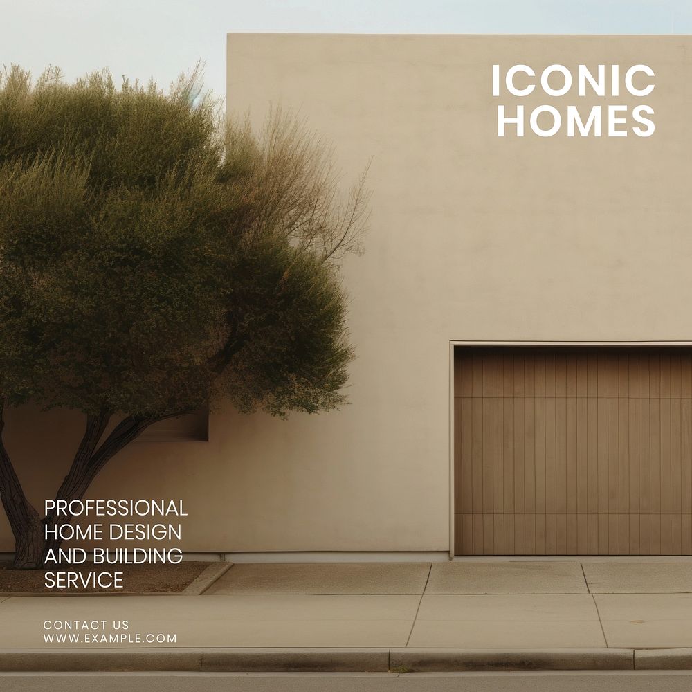 Iconic homes Instagram post template