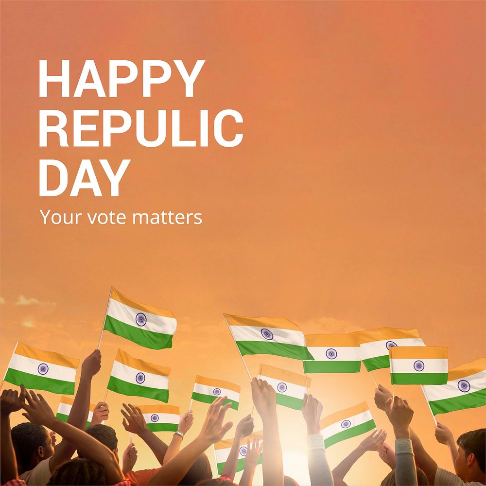 Happy republic day Instagram post template, editable design