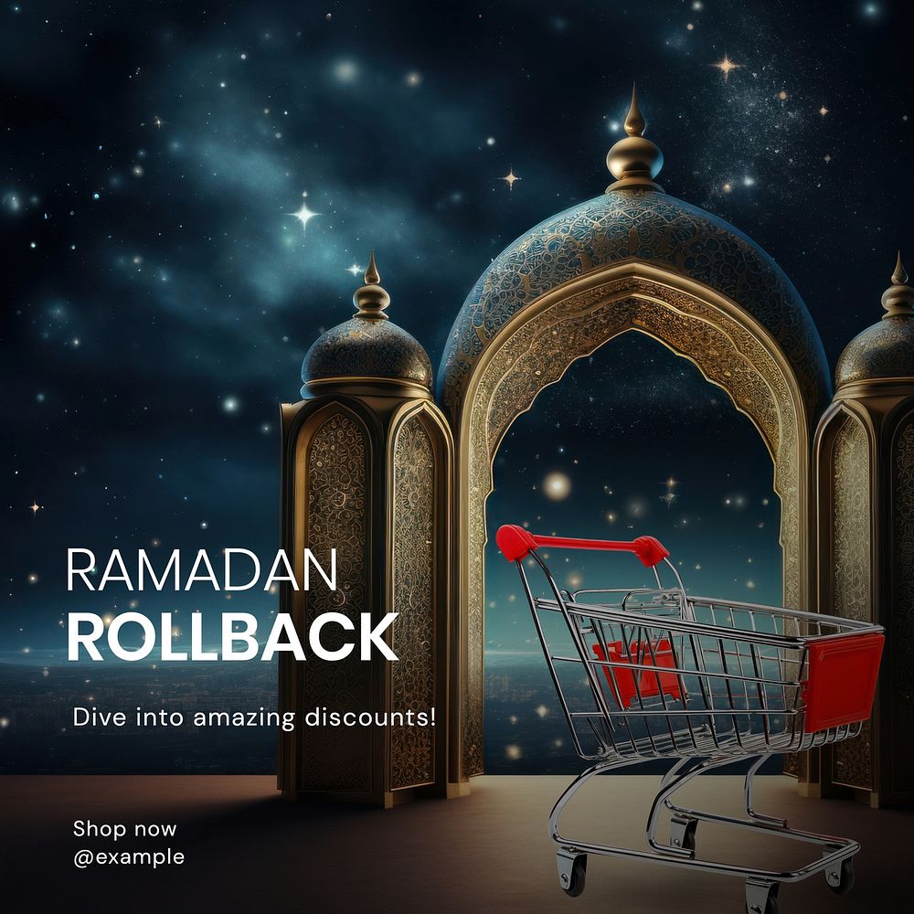 Ramadan discounts Instagram post template