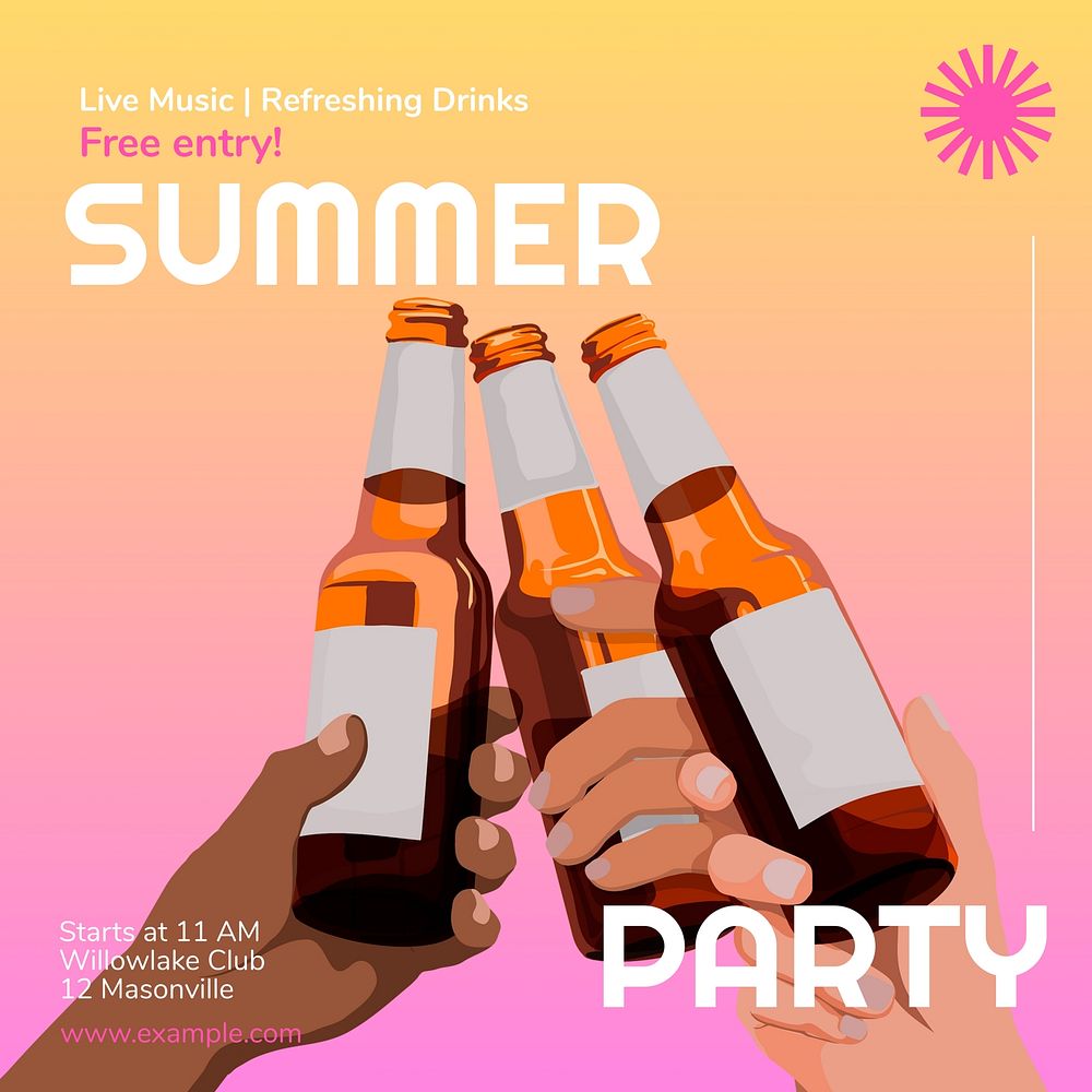 Summer Party Instagram post template