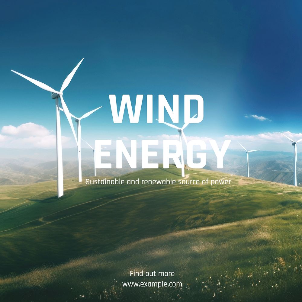 Wind energy Instagram post template