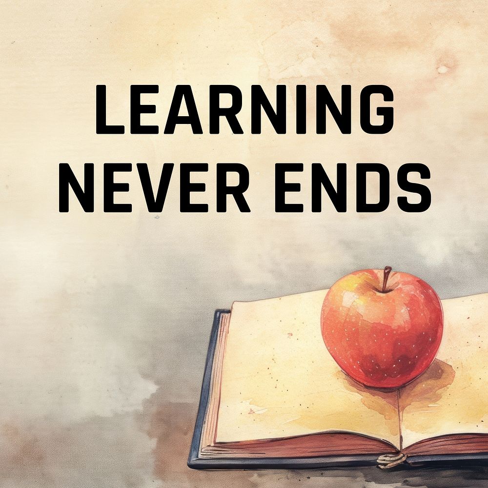 Learning never ends quote Instagram post template