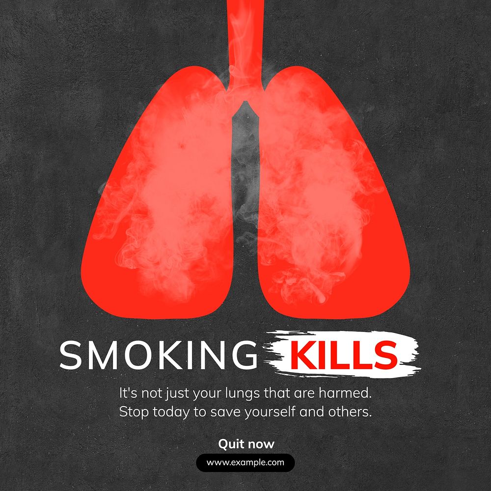 Smoking kills Instagram post template