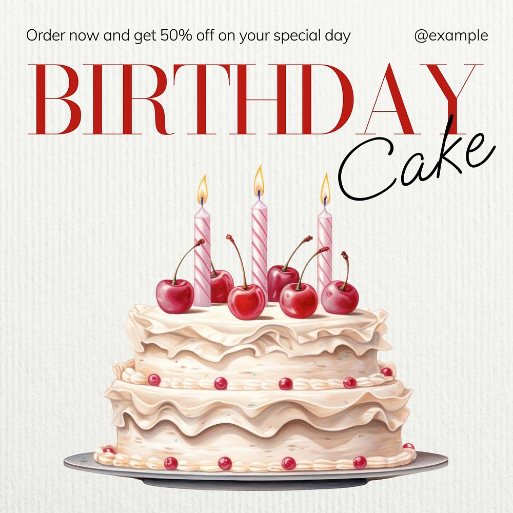 Birthday cake Instagram post template  