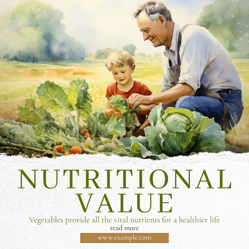 Nutritional values Facebook post template