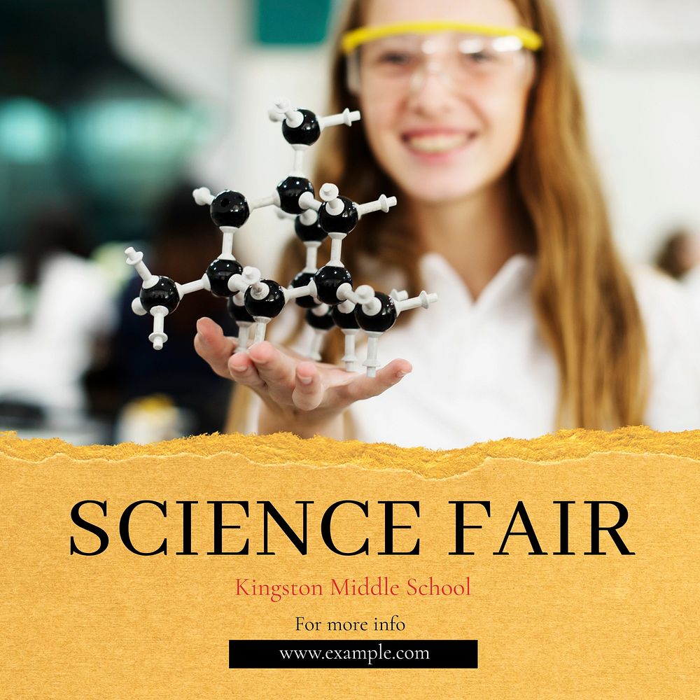 Science Fair  Instagram post template, editable text