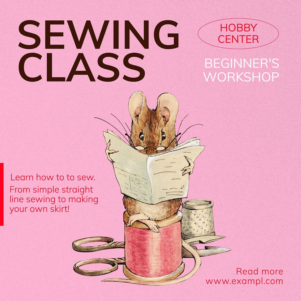 Sewing class Instagram post template
