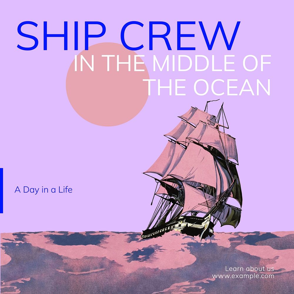 Ship crew Instagram post template  