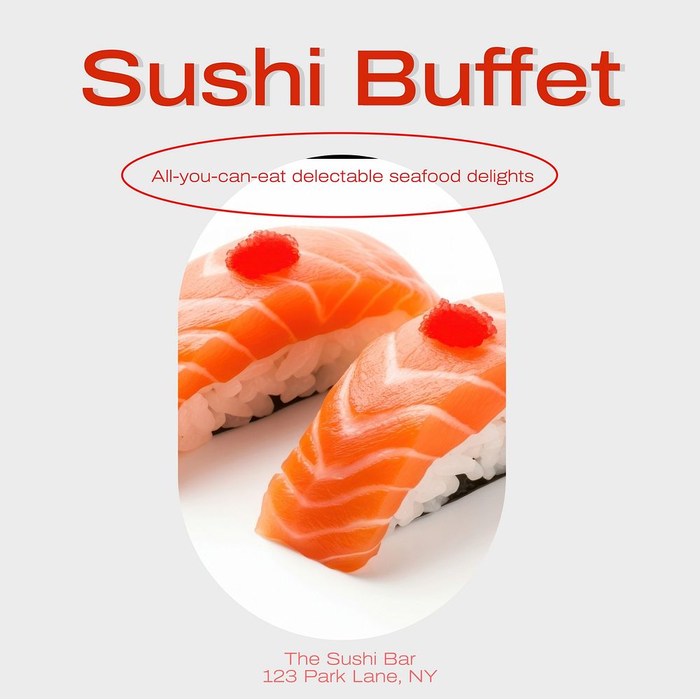 Sushi buffet Facebook post template