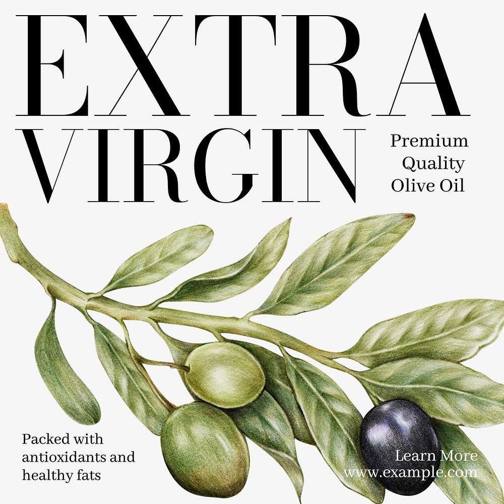 Extra virgin oil Instagram post template