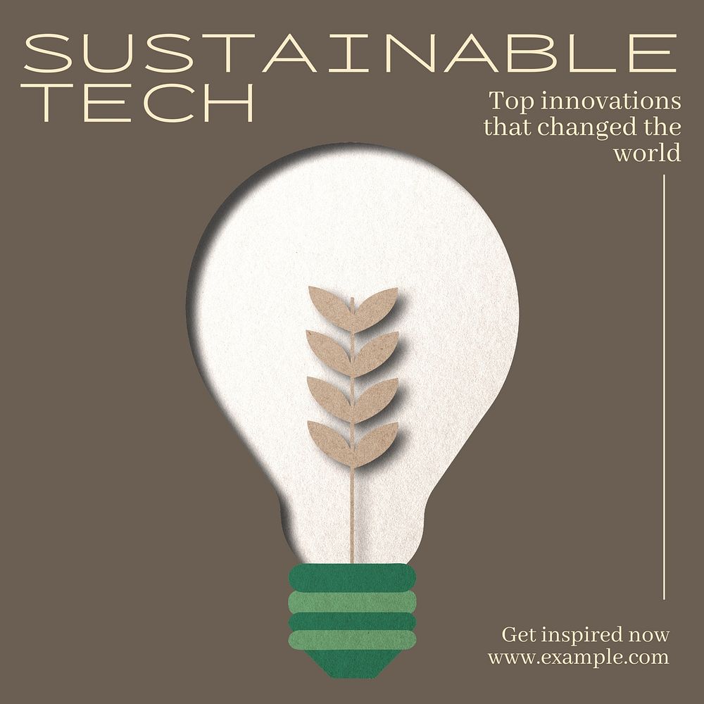 Sustainable tech Instagram post template  