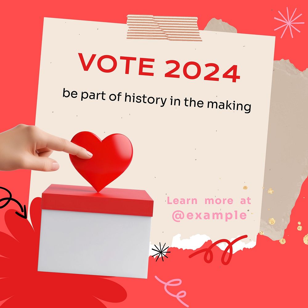 Vote, election campaign Instagram post template