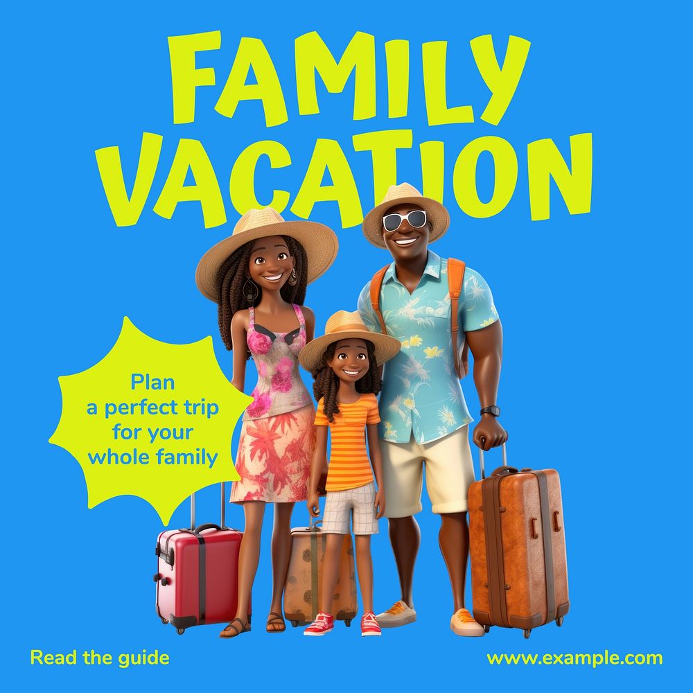 Family vacation Facebook post template