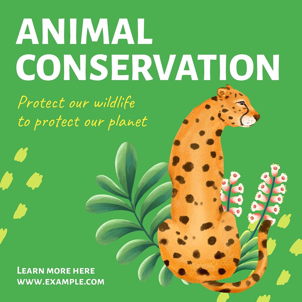Animal conservation Instagram post template  